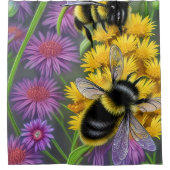 Bienen in einer Blume Duschvorhang (Vorderseite)