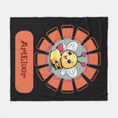 Bienen in einer Blume Fleecedecke (Vorderseite (Horizontal))