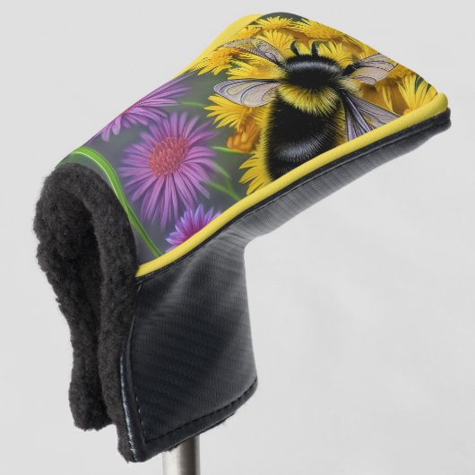Bienen in einer Blume Golf Headcover (3/4 Vorderseite)