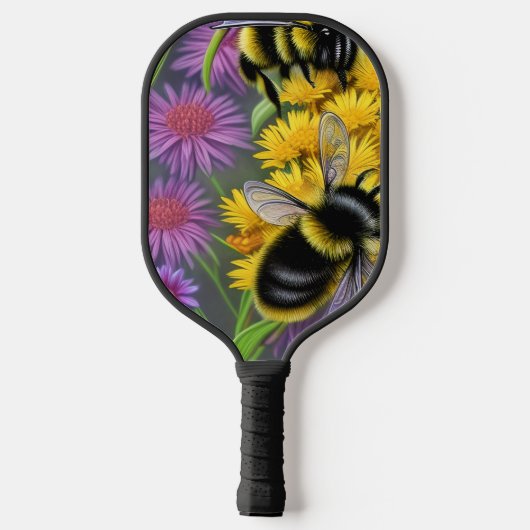 Bienen in einer Blume Pickleball Schläger (Rückseite)