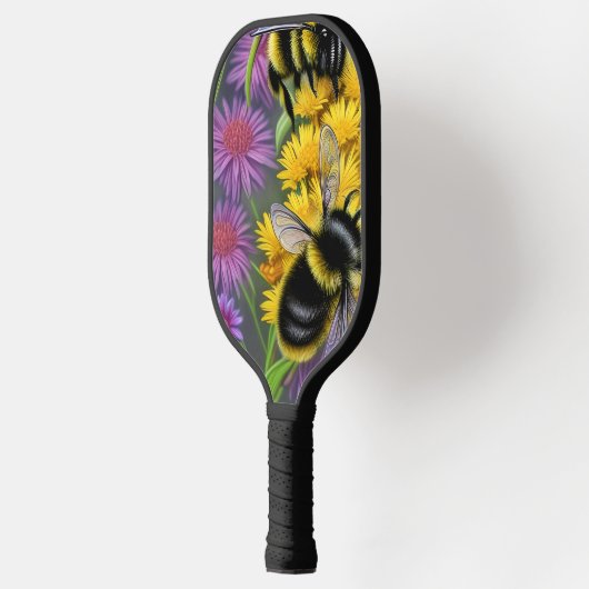 Bienen in einer Blume Pickleball Schläger (Links)