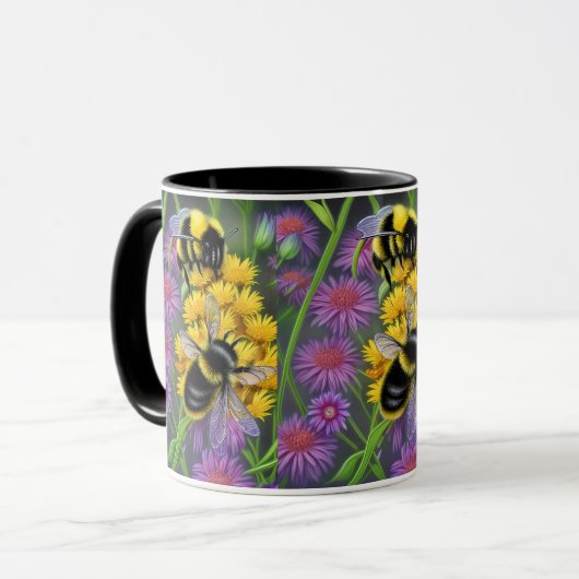 Bienen in einer Blume Tasse (Vorderseite Links)