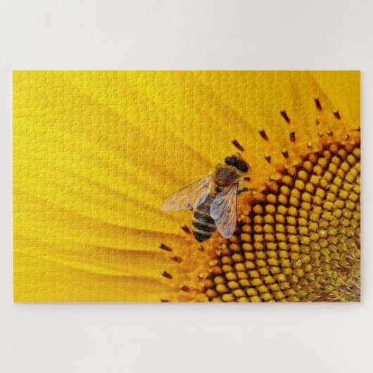 Bienen in einer Sonnenblume Puzzle (Horizontal)