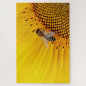 Bienen in einer Sonnenblume Puzzle (Vertikal)