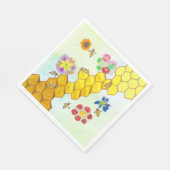 Bienen in Schönheit farbenfroh Blumenpapier Napkin Serviette (Ecke)