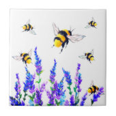 Bienen-Keramik Tile Frühlingsblumen Fliese (Vorderseite)