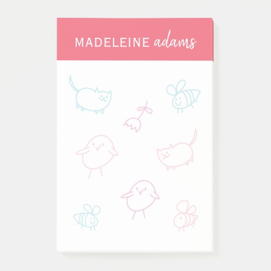 Bienen & Kick & Kitty Post-it®-Hinweise Post-it Klebezettel (Vorderseite)