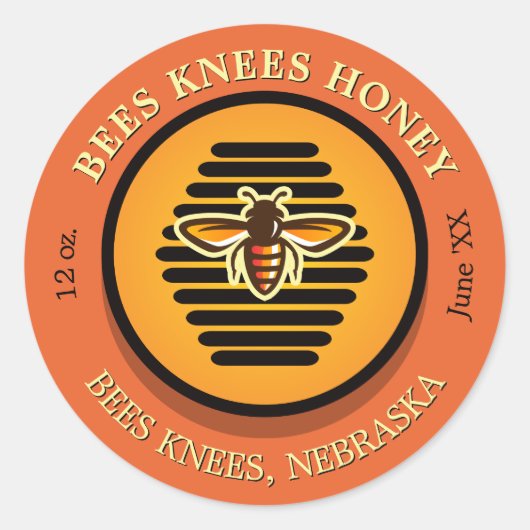 Bienen Knees Dark Orange Runder Aufkleber (Vorderseite)