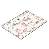 Bienen Lavendel Rosa Blumen Notizblock (Linke Seite)