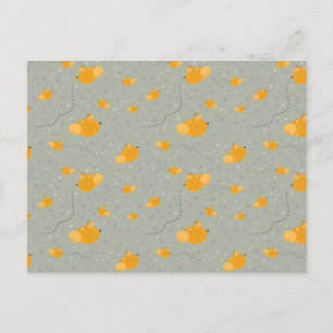 Bienen Liebe Bee Happy Postcard - Green Postkarte