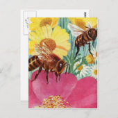 Bienen machen Honig Postkarte (Vorne/Hinten)