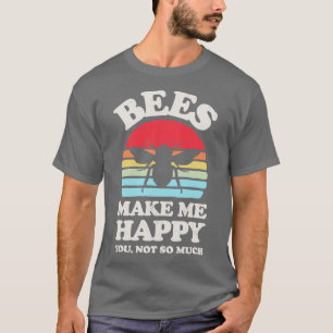 Bienen machen mich glücklich Sunset Retro für Männ T-Shirt