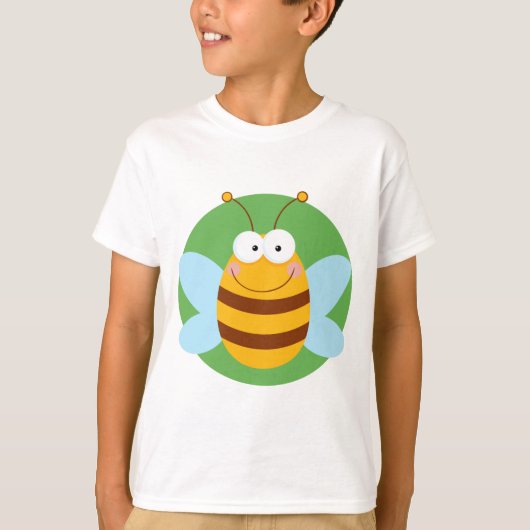 Bienen-Maskottchen-Cartoon-Charakter T-Shirt (Vorderseite)