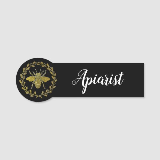 Bienen-Medaillon Ihr Text und Farben Namensschild (Vorderseite)