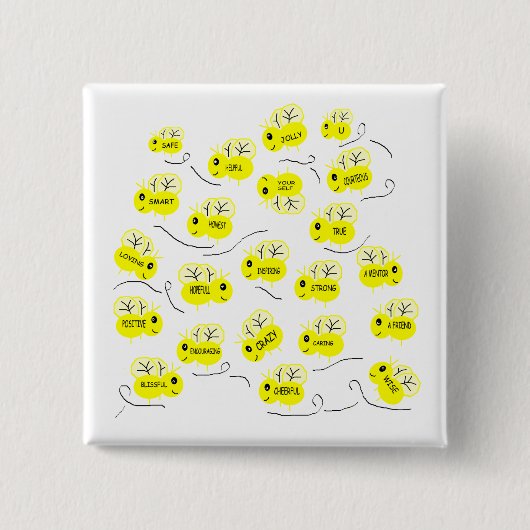 Bienen-Moralknopf Button (Vorderseite)