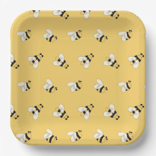 Bienen-Papierteller, Garten-Bienen-Themenparty Pappteller