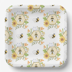 Bienen-Papierteller, Hummel-Geburtstagsdekoration Pappteller