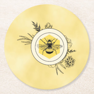 Bienen-Papieruntersetzer Runder Pappuntersetzer