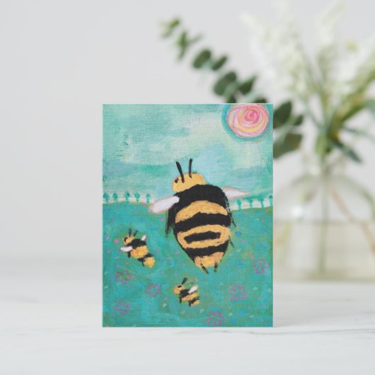 Bienen Postkarte (Stehend Vorderseite)