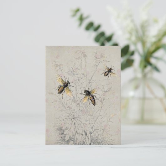 Bienen Postkarte (Stehend Vorderseite)