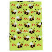 Bienen Rote Blume Muster Mittlere Geschenktüte (Vorderseite)