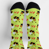 Bienen Rote Blume Muster Socken (Oben)