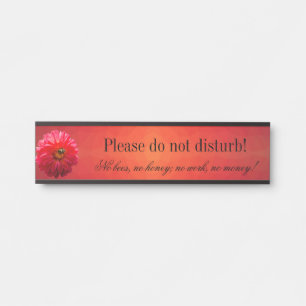 Bienen-roter Dahlie-Schreibtisch-hängendes Türschild