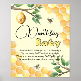 Bienen sagen nicht Baby Gaby Dusche Spiel Poster