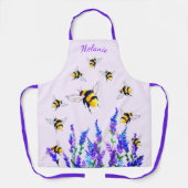 Bienen-Schürze mit Blume und Individuelle Name Schürze (Vorderseite)