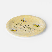 Bienen sind glücklich Sommerspass Spaß Name Pappteller (Schrägansicht)