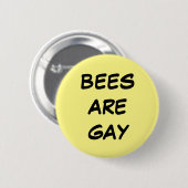 Bienen sind homosexueller Knopf Button (Vorne & Hinten)