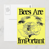 Bienen sind wichtige Postkarten (Vorne/Hinten)