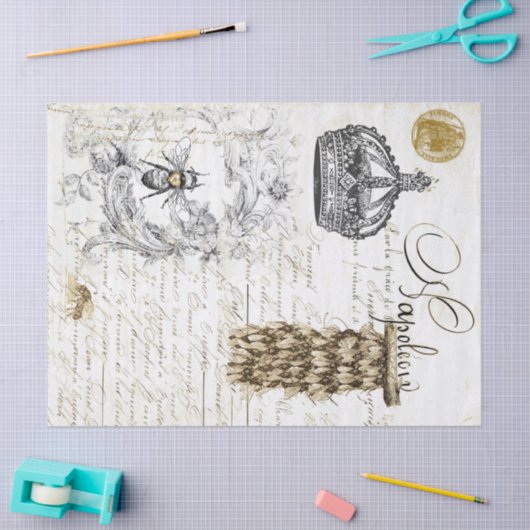 Bienen-Skript Decoupage Seidenpapier (Basteln)