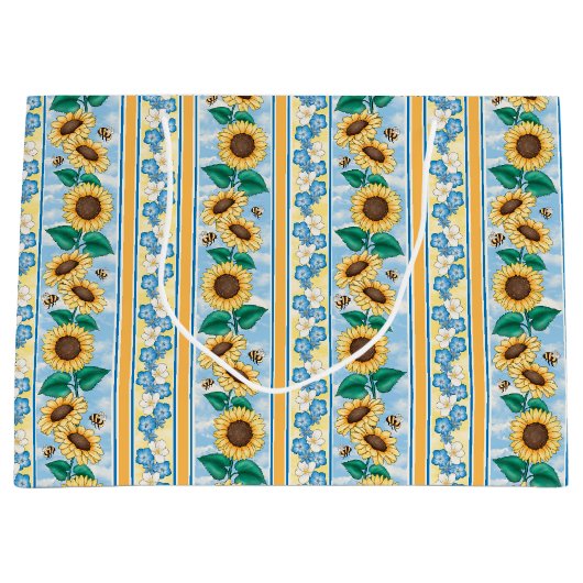 Bienen Sonnenblumen Geschenkbeutel Große Geschenktüte (Vorderseite)