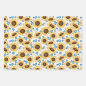 Bienen Sonnenblumen Umhüllungspapier Set von 3 Geschenkpapier Set (Vorderseite 2)