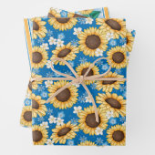 Bienen Sonnenblumen Umhüllungspapier Set von 3 Geschenkpapier Set (Beispiel)