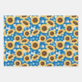 Bienen Sonnenblumen Umhüllungspapier Set von 3 Geschenkpapier Set (Vorderseite)