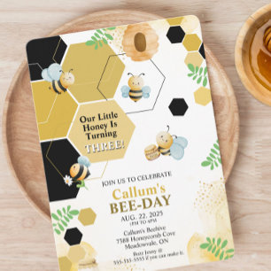 Bienen-Tag-Geburtstagseinladung Einladung