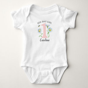 Bienen-Tag Mädchen-Shirt/Bodysuit mit Rosa und Gän Baby Strampler