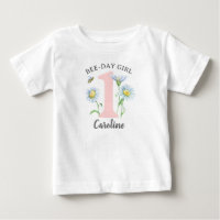 Bienen-Tag Mädchen-Shirt mit Rosa und Gänseblümche
