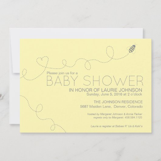 Bienen-Thema-Babyparty-Einladung Einladung (Vorderseite)