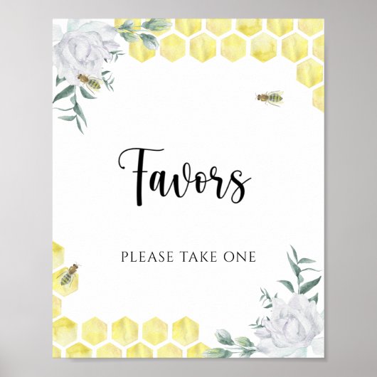 Bienen-Thema-Hochzeit - Geschenke, bitte nehmen Si Poster (Vorne)