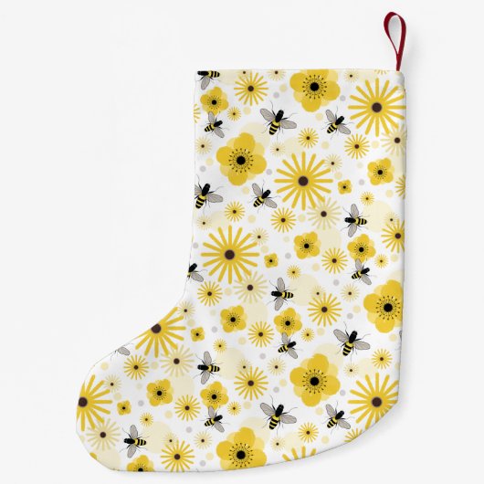 Bienen-Themed Muster-WeihnachtsStrumpf Kleiner Weihnachtsstrumpf (Rückseite)