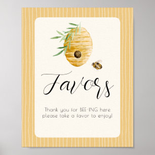 Bienen-Themen-Wasserfarbe-Hummel-Gunst-Tischschild Poster