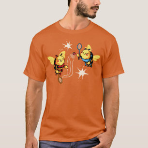 Bienen-Tiere spielen Badminton Lustiges Sportdesig T-Shirt