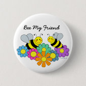 Bienen u. Blumen-Biene mein Freund Button (Vorderseite)