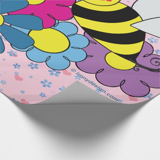 Bienen-u. Blumen-Entwurfs-Abbildungsblätter Geschenkpapier (Ecke)