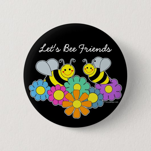 Bienen u. Blumen ließen uns Bienen-Freunde Button (Vorderseite)