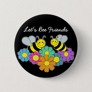 Bienen u. Blumen ließen uns Bienen-Freunde Button