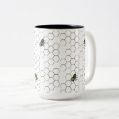 Bienen-u. der Bienenwaben-| Monogramm Zweifarbige Tasse (VorderseiteRechts)